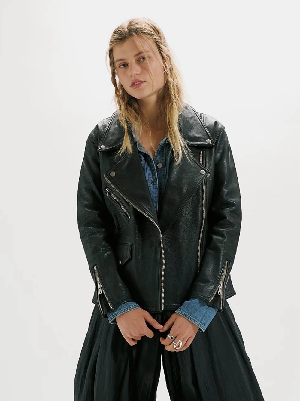 Free People Jealousy Leather Moto Jacket